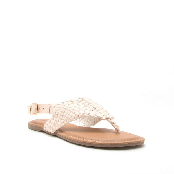 Nude Braided Strap Sandals