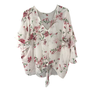 Ivory/Pink Floral Top