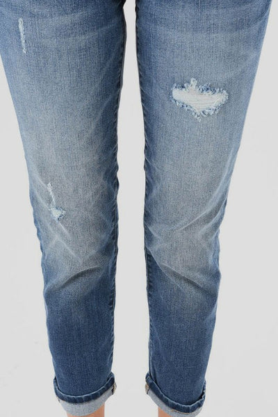 Harper Medium Wash Distressed Boyfriend Jeans