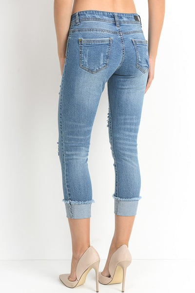 Jackie Distressed Cropped Jeans