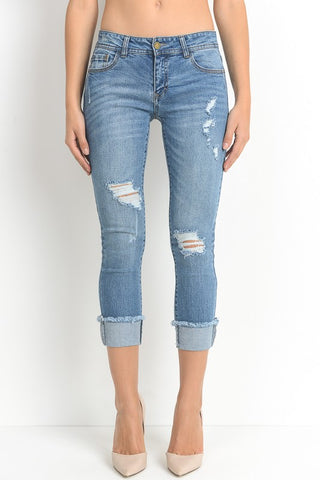 Jackie Distressed Cropped Jeans