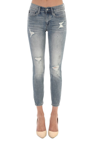 Martha Medium Wash Destroyed Ankle Jeans