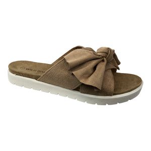 Nora Taupe Slip-On Sandals